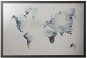 VICTORIA „World Map" strieborná, s čiernym rámom - Magnetická tabuľa