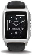 Vector Meridian brushed steel with black leather strap - Smart Watch