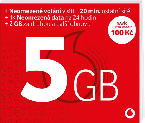 Vodafone Předplacenka 5 GB - SIM Card - Main image