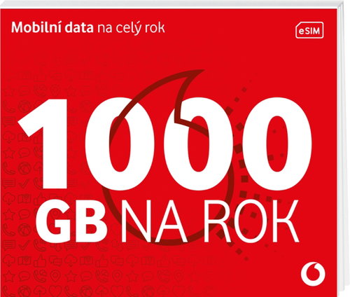 Vodafone Předplacenka 1000 GB na rok (eSIM)  - SIM Card - Main image