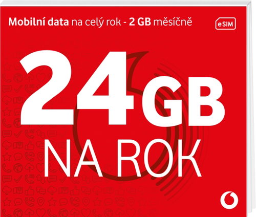 Vodafone Předplacenka 24 GB na rok (eSIM)  - SIM Card - Main image