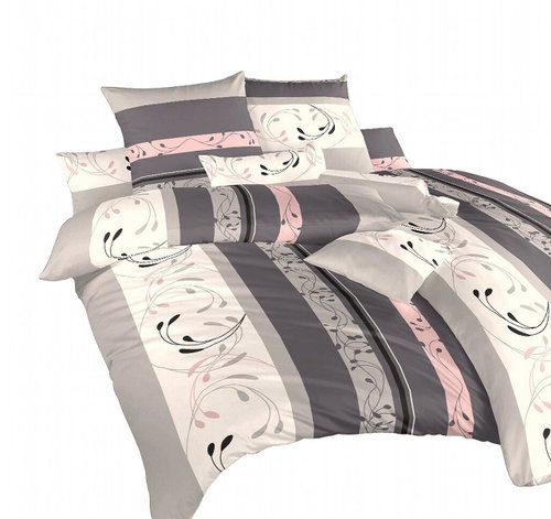 Dadka satin Silesia grey-powder 140 × 200, 70 × 90 cm - Bed Linen - Main image