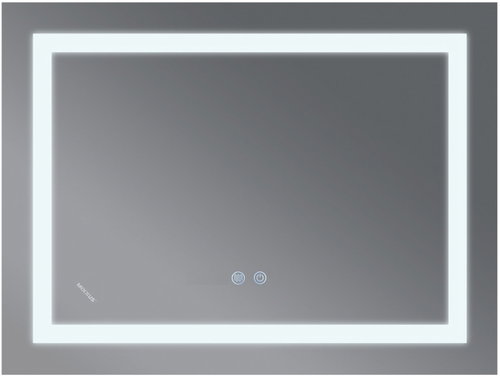 MIXXUS Mirror with LED lighting, anti-fog function, brightness control and clock, MR12-70×50-REVER - Mirror - Main image