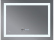 MIXXUS Mirror with LED lighting, anti-fog function, brightness control and clock, MR02-100×80 WARM - Mirror
