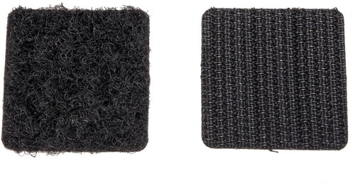 VELCRO Adhesive clips square 25 mm, 24 pcs, velcro, black - Velcro Fastener - Main image