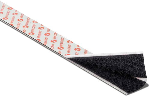 VELCRO Velcro tape, adhesive, 20 mm × 1 m, black - Velcro Fastener - Main image