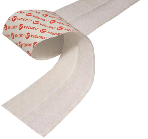 VELCRO Velcro tape, adhesive, 20 mm × 2.5 m, white - Velcro Fastener - Main image
