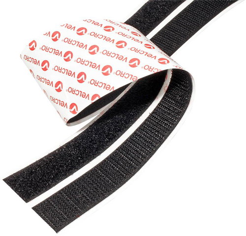 VELCRO Velcro tape, adhesive, 20 mm × 2.5 m, black - Velcro Fastener - Main image