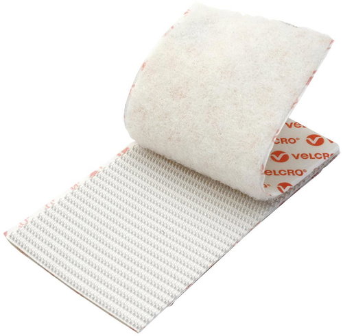 VELCRO Adhesive clips rectangular 50 mm × 100 mm, 2 pcs, white - Velcro Fastener - Main image