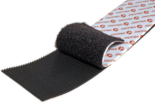 VELCRO Velcro tape, extra strong, adhesive, 50 mm × 1 m, black - Velcro Fastener - Main image
