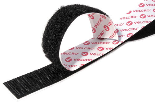 VELCRO Velcro tape, general purpose, adhesive, 20 mm × 25 m, black - Velcro Fastener - Main image