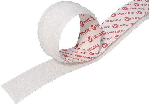 VELCRO Velcro tape, general purpose, adhesive, 20 mm × 25 m, white - Velcro Fastener - Main image