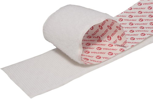 VELCRO Velcro tape, general purpose, adhesive, 50 mm × 5 m, white - Velcro Fastener - Main image