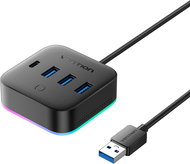 Vention USB 3.0 to USB 3.2 Gen 1 Type-C/USB 3.0*3/USB-C Desk Hub 1M Black - USB Hub