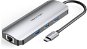 Vention Type-C (USB-C) auf HDMI / 3 x USB3.0 / RJ45 / SD / TF / PD 0,15 m - Gray Aluminum Alloy Type - Port-Replikator