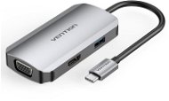 Vention USB-C auf HDMI / VGA / USB 3.0 / PD Docking Station 0,15 m - Gray Aluminum - Dockingstation