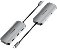 Port Replicator Vention USB-C to HDMI / USB-C 3.2 Gen 1 / USB 3.0 x 3 / PD Docking Station 0.15M Grey Aluminium - Replikátor portů