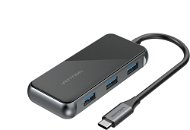 Vention Type-C (USB-C) to HDMI / 3x USB3.0 / RJ-45 / PD Docking Station 0.15m Grey Mirrored Surface - USB Hub