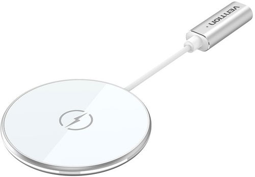Vention Magnetic Wireless Charger 15W Ultra Thin 0.05m White + USB-C Cable 1m - Bezdrátová nabíječka - Hlavní obrázek