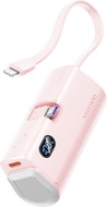 Vention LED Display 4800mAh Power Bank (USB-C + Lightning + USB-C) 22.5W Pink Foldable USB-C Type - Power Bank