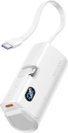 Vention LED Display 4800mAh Power Bank (USB-C + Lightning + USB-C) 22.5W White Foldable Lightning Ty - Power Bank