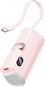Vention LED Display 4800mAh Power Bank (USB-C + Lightning + USB-C) 22.5W Pink Foldable Lightning Type - Power bank