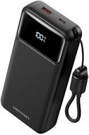 Vention 20,000mAh Power Bank (USB-C + USB-A) with Built-in Cable 22.5W Black LED Display Type - Power Bank