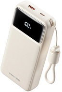 Vention 20,000mAh Power Bank (USB-C + USB-A) with Built-in Cable 22.5W White LED Display Type - Power Bank