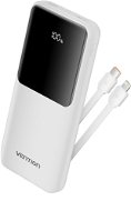 Vention 10 000 mAh Power Bank with Integrated USB-C and Lightning Cables 22.5 W White LED Display Type - Powerbank