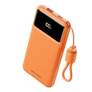 Vention 10000mAh Power Bank (USB-C + USB-A) with Built-in Cable 22.5W Orange LED Display Type - Power Bank