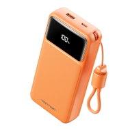 Vention 20,000mAh Power Bank (USB-C + USB-A) with Built-in Cable 22.5W Orange LED Display Type - Power Bank