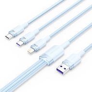 Vention USB 2.0 A Male to 3-in-1 USB-C & Lightning & Micro-B Male 6A Cable 1.5M Blue Aluminum Alloy  - Datový kabel