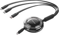 Vention USB 2.0 3-in-1 Retractable Cable 5A Black 1.1m - Data Cable