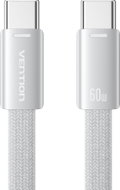 Vention Flat USB 2.0 Type-C Male to Type-C Male 3A Cable 1M Silver Aluminum Alloy Type - Data Cable