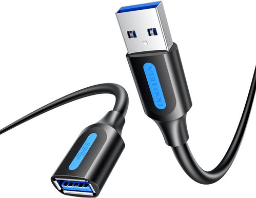 Vention USB 3.2 A Male to A Female Extension Round Cable 0.5M Black PVC Type - Data Cable - Main image