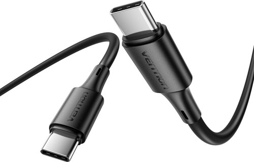 Vention USB 2.0 Type-C Male to Type-C Male 3A Cable Black 1.8m PVC Type - Data Cable - Main image