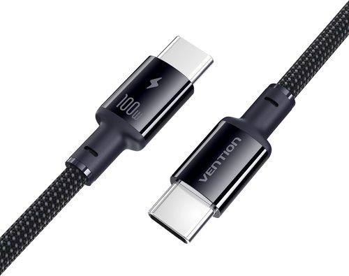 Vention USB 2.0 C Male to C Male 5A Dirt-Resistant Cable 1.5M Black ABS Type - Data Cable - Main image
