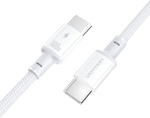 Vention USB 2.0 C Male to C Male 5A Dirt-Resistant Cable 2M White ABS Type - Data Cable - Main image