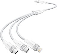 Vention USB 2.0 A Male to 3-in-1 USB-C & Lightning & Micro-B Male 3A Cable 1.5M White Aluminum Alloy - Data Cable