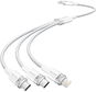 Vention USB 2.0 A Male to 3-in-1 USB-C & Lightning & Micro-B Male 3A Cable 1.5M White Aluminum Alloy - Adatkábel