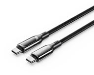 Vention Cotton Braided USB-C 2.0 5A Cable With LED Display 1.2m Black Zinc Alloy Type - Datenkabel