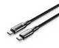 Datový kabel Vention Cotton Braided USB-C 2.0 5A Cable With LED Display 1.2m Black Zinc Alloy Type - Datový kabel