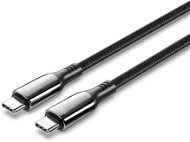 Vention Cotton Braided USB-C 2.0 5A Cable 1.2m Black Zinc Alloy Type - Adatkábel