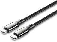 Vention Cotton Braided USB-C 2.0 5A Cable 2m Black Zinc Alloy Type - Dátový kábel