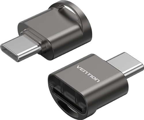 Vention USB 2.0 Type-C MicroSD Card Reader Gray Zinc Alloy Type - Kartenlesegerät - Hauptbild