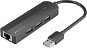 Vention 3-Port USB 2.0 Hub with 100 Mbps Ethernet Adapter 0,15 m Black - USB hub