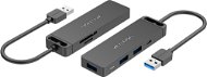 Vention USB 3.0 to 3× USB / TF / SD / Micro USB-B HUB 0.15M Black ABS Type - Port replikátor