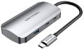 Vention 5-Port USB 3 Gen 1 / 3x USB3.0 / PD Hub 0.15M Gray Aluminum Alloy Type