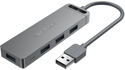 Vention 4-Port USB 2.0 Hub With Power Supply 1M Gray - USB Hub - Hlavní obrázek