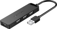 USB hub Vention 4-Port USB 2.0 Hub with Power Supply 0,15 m Black - USB Hub